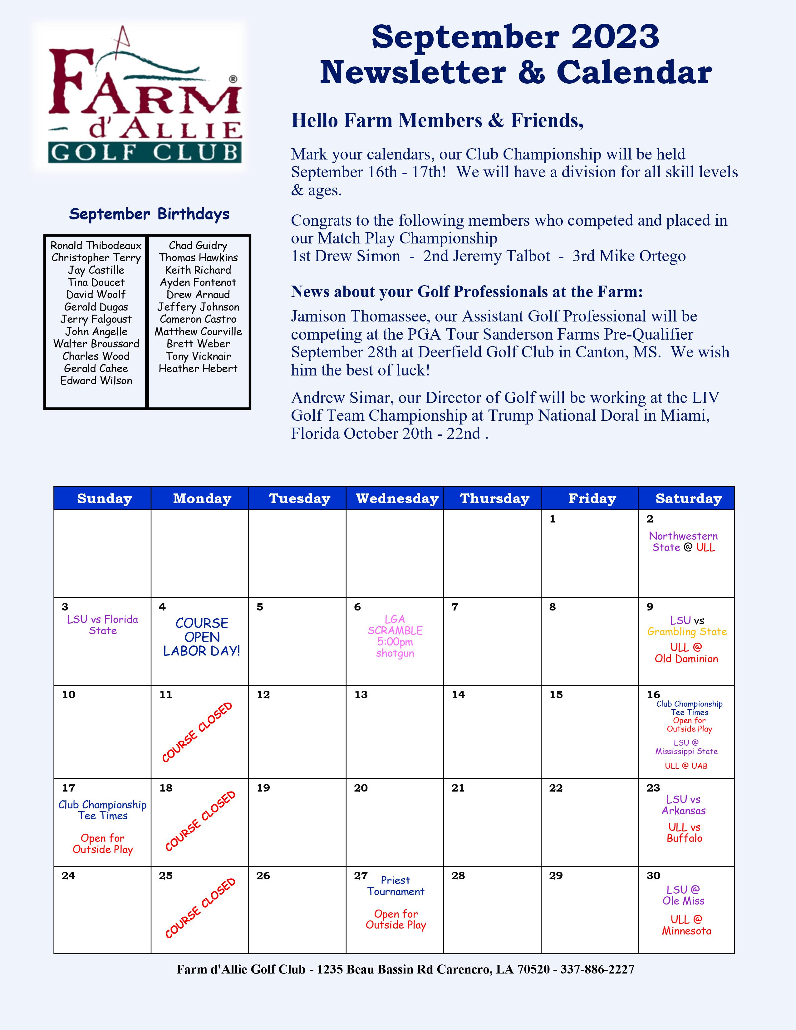 August 2023 Newsletter