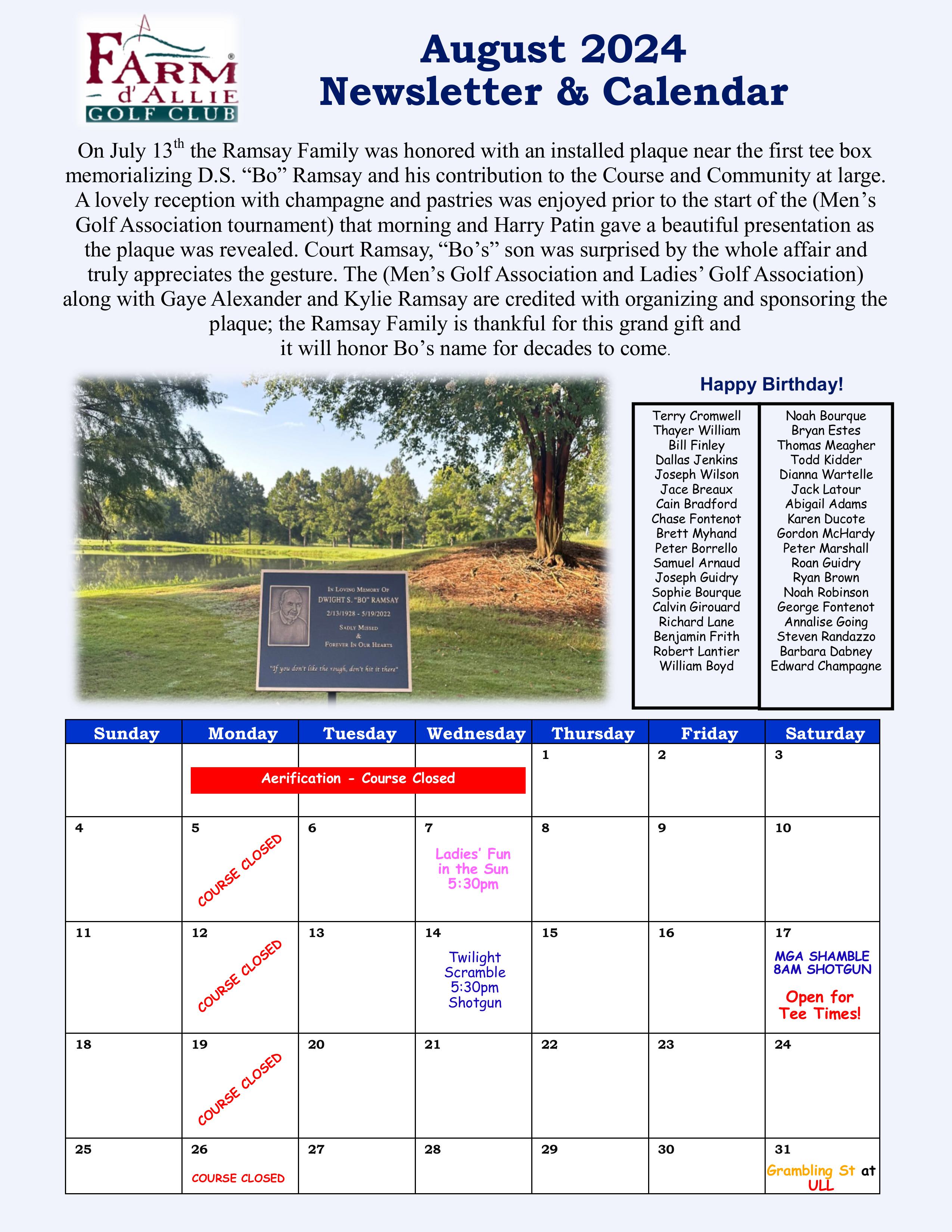 August 2024 Newsletter