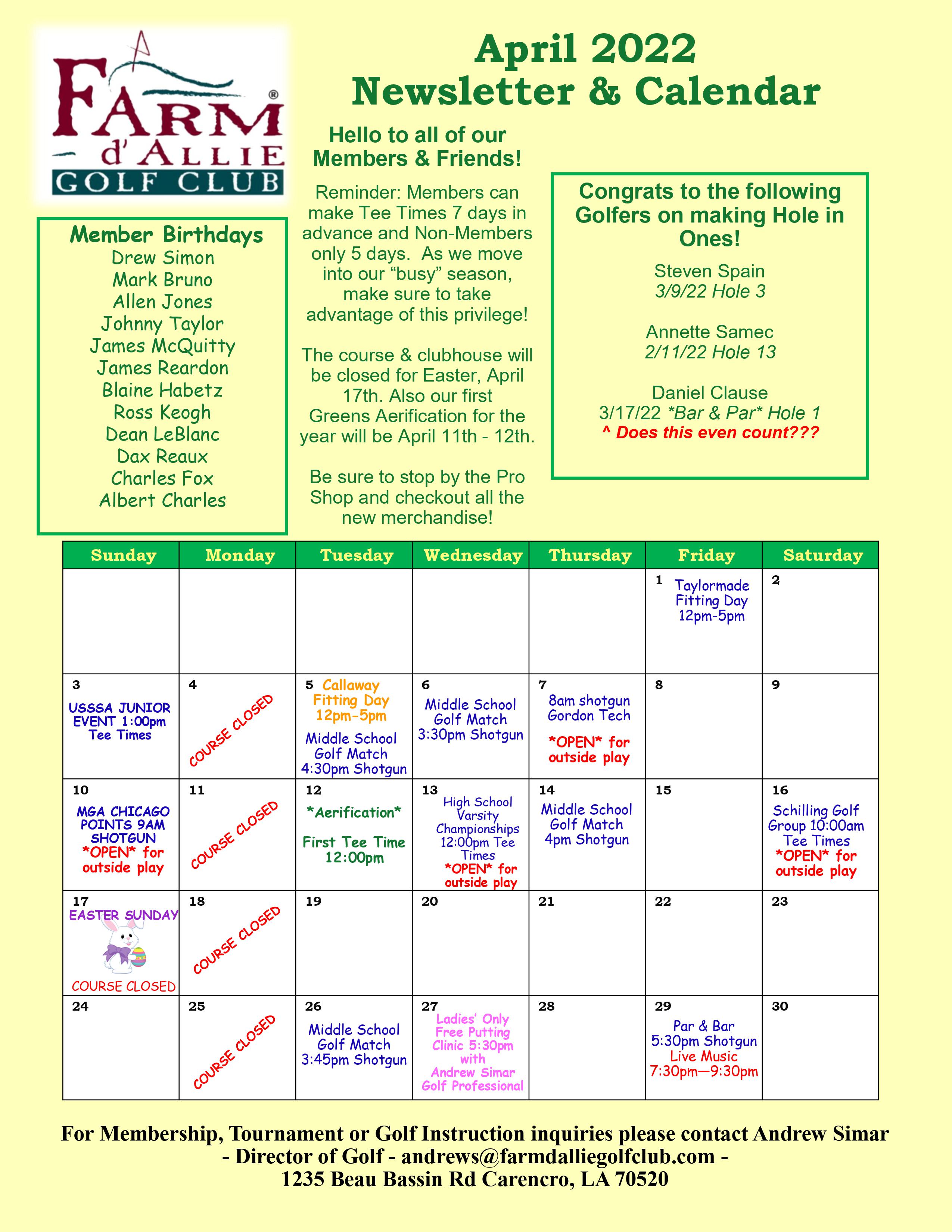 April 2022 Newsletter