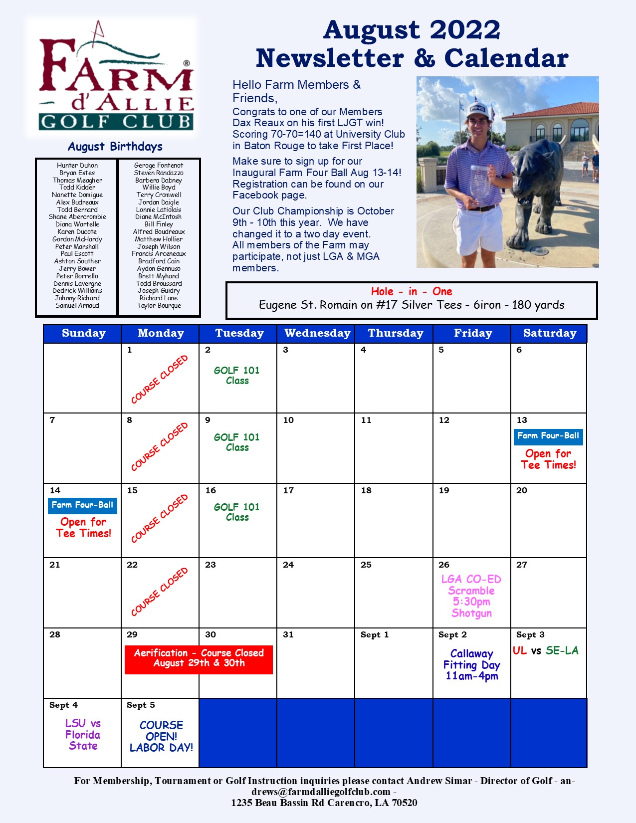 August 2022 Newsletter