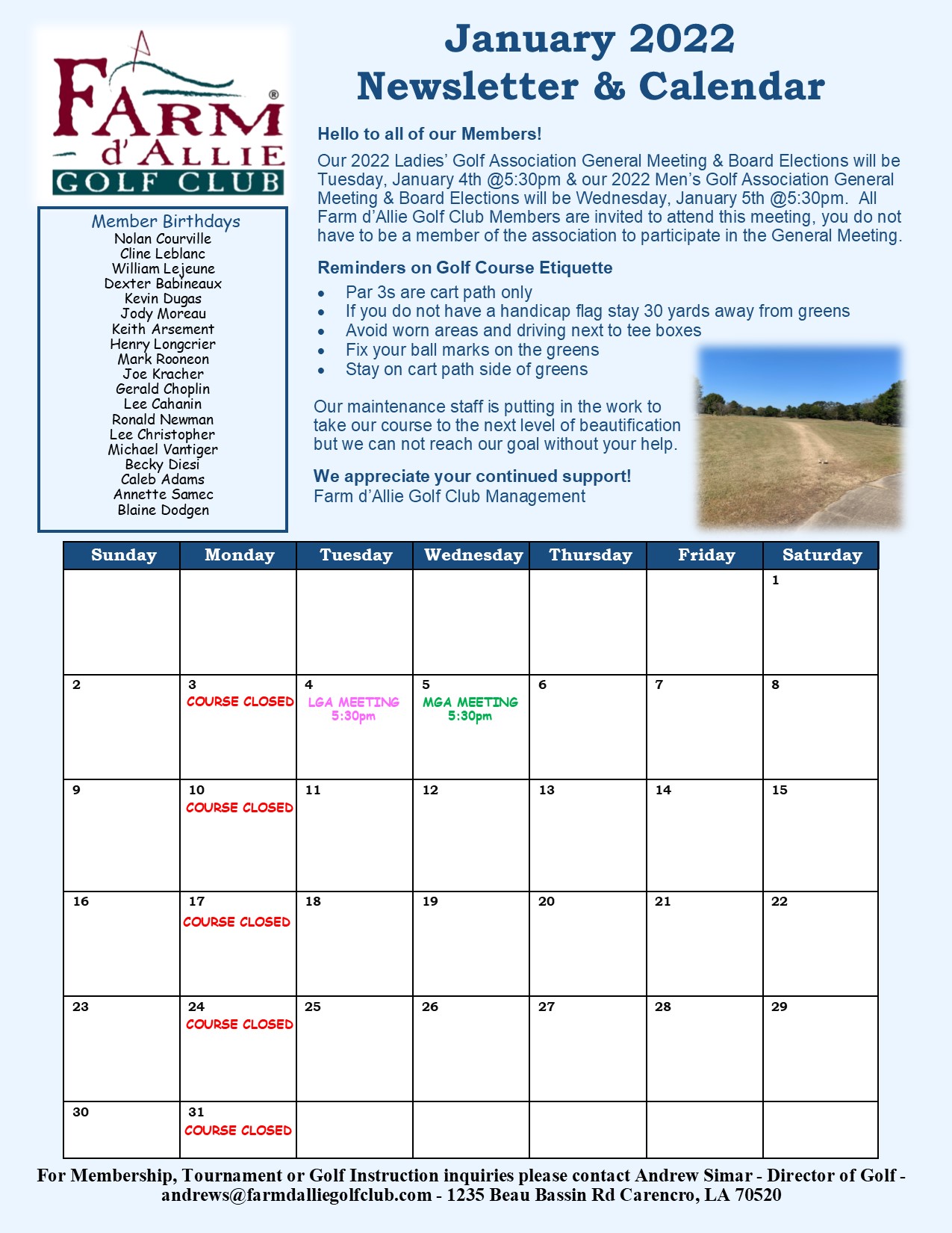 January 2022 Newsletter